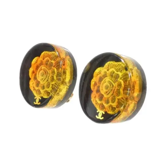 CHANEL Authentic Orange Earrings